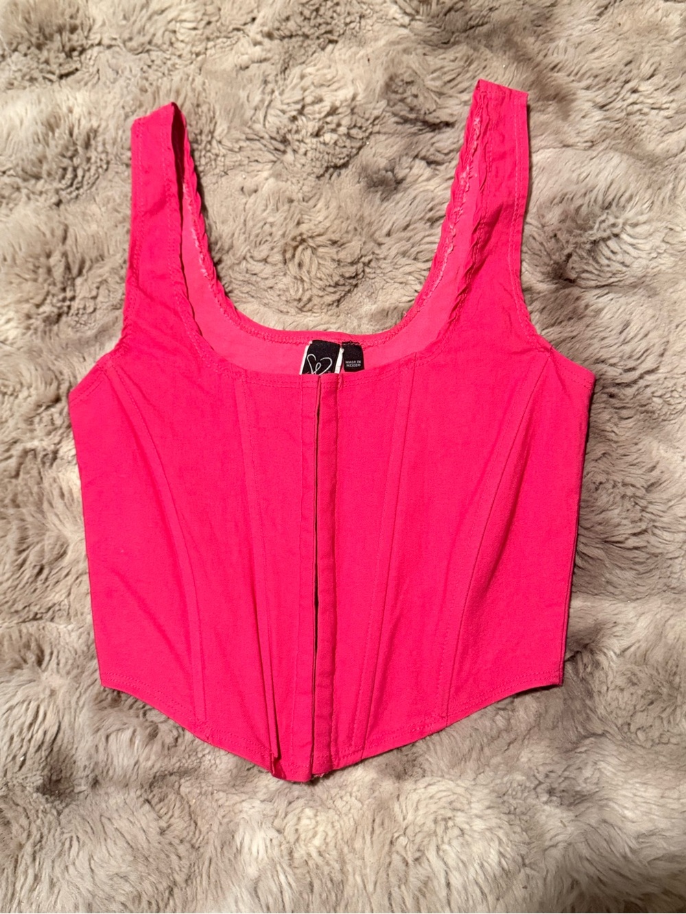 Hot Pink Windsor Corset-Style Tank Top